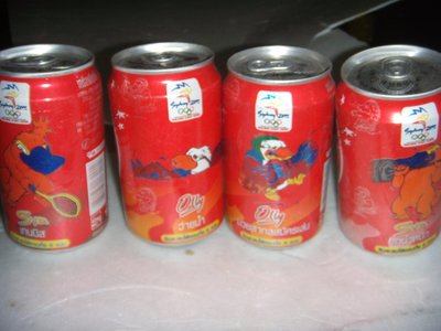 早期西元2000年雪梨奧運會泰國版可口可樂紀念鋁罐10罐一起賣是空罐市面稀有