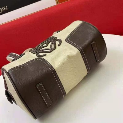 羅威Loewe vintage 中古款波士頓手提包枕頭包帆布手袋女包媽媽包手拎包