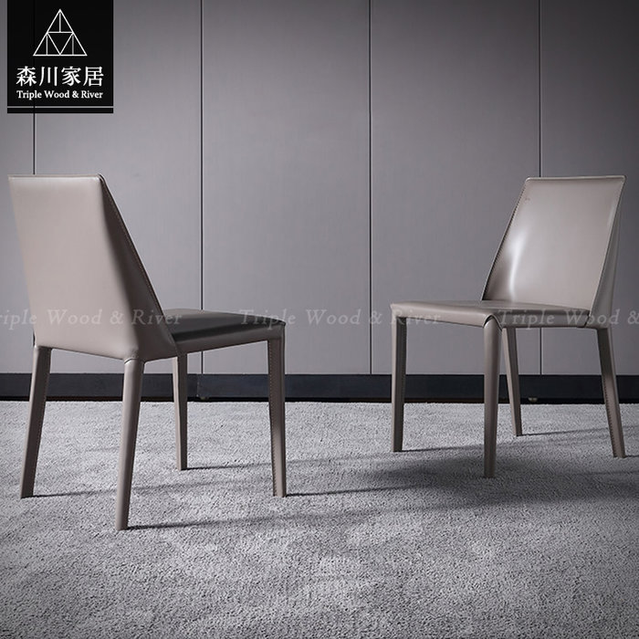 《森川家居》PRC-50RC05-現代設計皮革馬鞍餐椅 休閒椅餐廳飯店民宿/北歐輕奢設計師/美式LOFT品東西IKEA