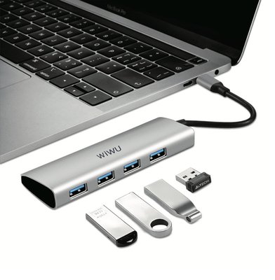 促銷WiWU Alpha A440 Type-C轉USB 3.0 轉換器 USB擴充器 四合一擴充器 轉接器 免運