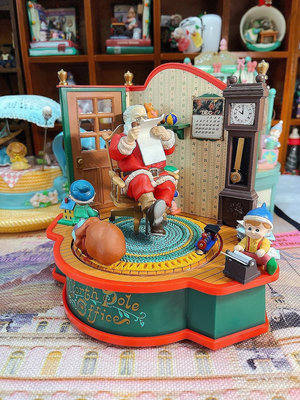 enesco 古董音樂盒圣誕老人玩具工坊擺件特價回血
