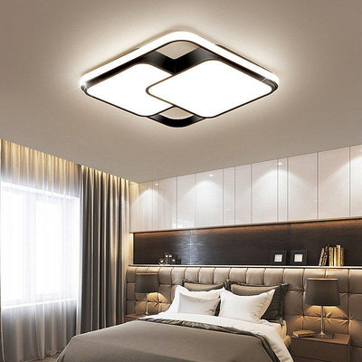廣東中山燈具臥室燈 簡約現代方形LED吸頂燈飾大氣創意臥室幾何燈