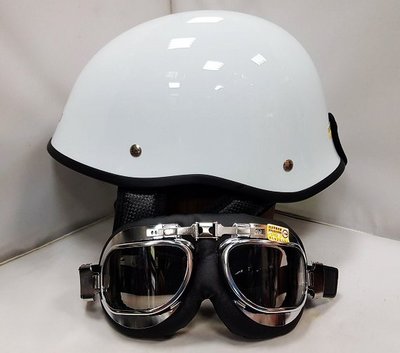頭等大事安全帽 Nikko N-301 素色 白色 美軍/德軍帽 鋼盔 復古 哈雷美式機車+送哈雷風鏡+哈雷袖套+免運