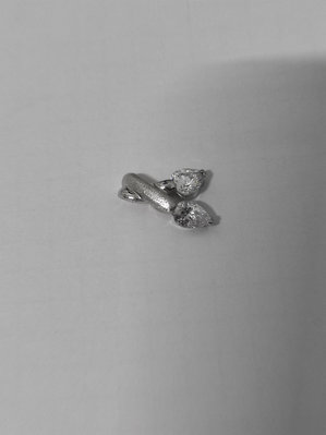 #925純銀精鍍K白金項鍊墜子   鑲雙鑽/含扣頭長1.6cm  寬1cm