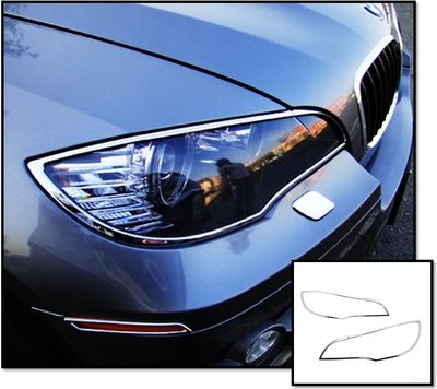 圓夢工廠 BMW X6 E71 2008~2014 改裝 鍍鉻銀 車燈框飾貼 前燈框 頭燈框 大燈框 質感提升
