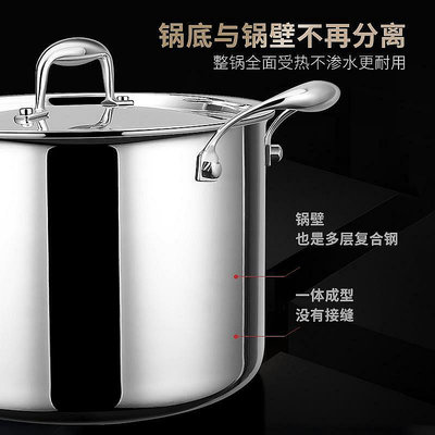 現貨：316不銹鋼湯鍋深家用加厚食品級蒸煮燉燃氣電磁爐專用煮粥高湯鍋