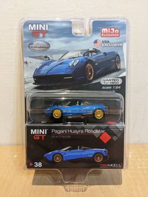 ~ 阿開王 ~ Mini GT 38 吊卡 Pagani Huayra Roadster 1/64 帕加尼 敞篷 美版