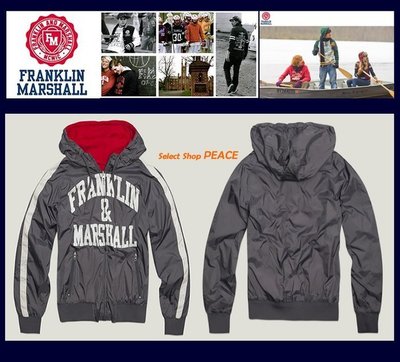 Franklin＆Marshall 義大利【現貨 出清】L號 風衣 雙面 連帽 外套 F&M JKMR802