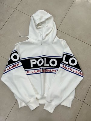 全新 正品POLO RALPH LAUREN RL女大人串標大Logo蝙蝠袖連帽衛衣大學T 尺寸L