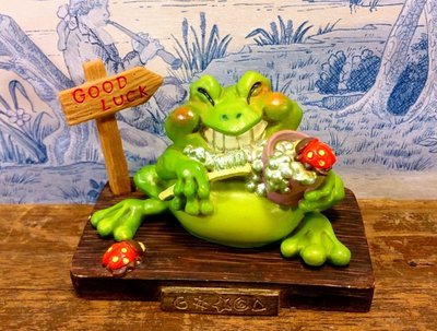 超可愛青蛙擺飾（GOOD LUCK 刷牙）：青蛙 塑像 擺飾 居家 家飾 設計 收藏 禮品