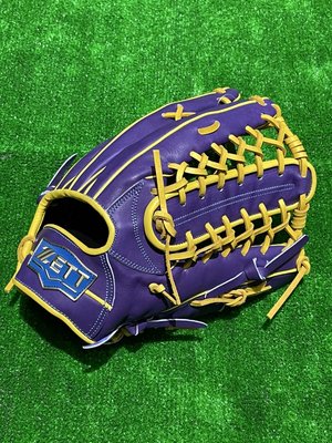 棒球世界全新 ZETT 硬式壘球手套野手牛舌檔手套(BPGT-33238)特價紫色13吋
