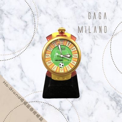 【哈極品】美品《GAGA MILANO 2014年足球限定款 黃框 48MM橡膠機械錶》