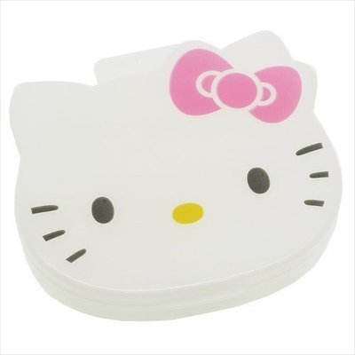 日本進口 三麗鷗 Hello Kitty 造型隨身置物收納盒 4分隔小物 收納盒整理盒