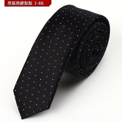 vivi領帶家族 新款韓版窄領帶 5CM英倫休閒 ( 黑底亮銀點點3-66)
