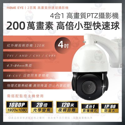 紅眼科技🚀免運 PTZ攝影機 20倍 光學變焦 200萬 4合1高畫質 AHD 快速球 1080P
