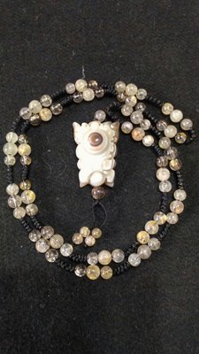 嚴選天然西藏 天珠項鍊 方型瑪瑙天眼珠 搭配 鈦晶項鏈 金剛結編串 極致完美 的一條 瑪瑙天眼珠項鍊