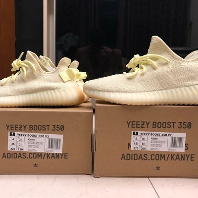 售完］Adidas Yeezy Boost 350 V2 butter 奶油黃us4 us9 22cm 27cm 男