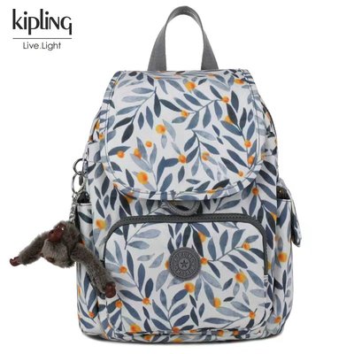 全新 全新Kipling 猴子包 棕樹葉 K12671 輕量防水 翻蓋拉鏈休閒旅遊包 雙肩包 旅行 後背包 書包
