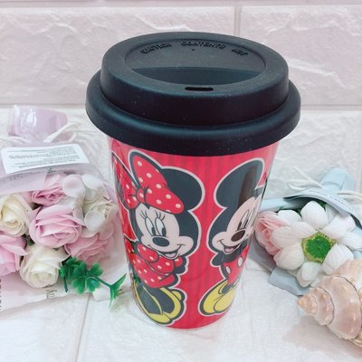 迪士尼 Disney『陶瓷雙層咖啡杯』 附蓋 隨手杯 咖啡杯 星巴克 隔熱防燙 杯身不結水珠 馬克杯