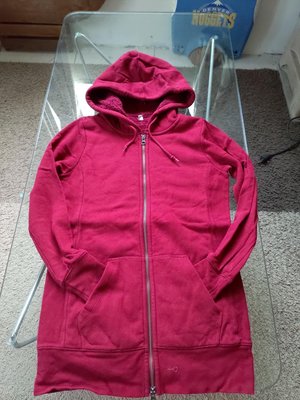 +四季心晴+ Uniqlo 長版運動棉質外套 內刷長毛 赭紅色保暖夾克  M號