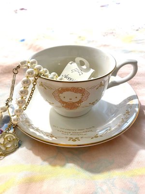 三麗鷗hello Kitty2000年絕版新娘杯盤組 下午茶 咖啡 杯子+盤子