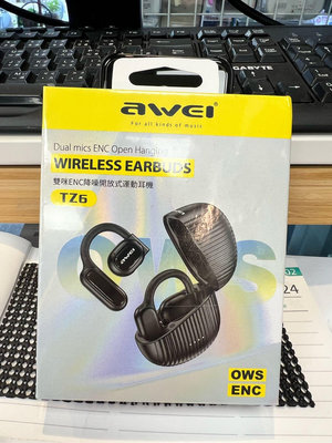 AWEI雙mics ENC降噪開放式運動藍芽耳機/OWS/藍芽V5.3/IPX4 耳掛
