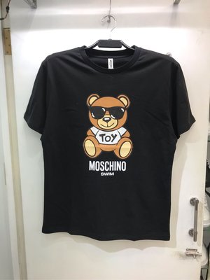 Moschino swim 黑色 墨鏡小熊 圖案 圓領T恤 全新正品 男裝 歐洲精品