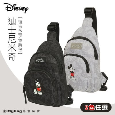 Disney 迪士尼 單肩包 復古米奇 斜背包 側背包 隨身小包 兩色 PTD21-C2-83 得意時袋