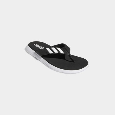 【adidas 愛迪達】男/女 人字夾腳拖鞋 黑/白 EG2069  尺寸:UK5~12