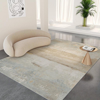 地毯客廳侘寂風簡約現代輕奢高級感沙發茶几墊子駝色臥室床邊地墊