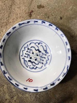 清代青花瓷手繪細瓷碗，器型規整．釉面溫和、汽泡均勻．年份感深