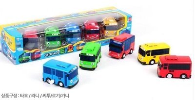 韓國TAYO小巴士汽車(5件組) 轉動發條後玩具小汽車會移動