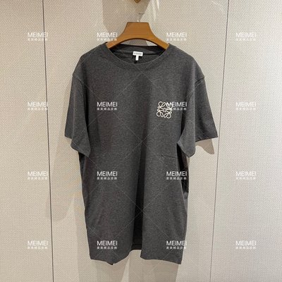 30年老店 預購 LOEWE Anagram 刺繡 LOGO 基本款 寬鬆 短袖 灰色 T恤 M L XL