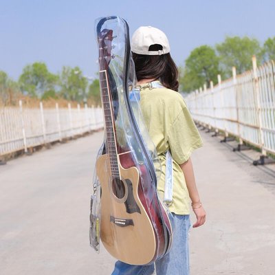 【臺灣優質樂器】吉他背包透明炫彩民謠39寸40寸41寸夏季果凍包套個性樂器木吉他袋
