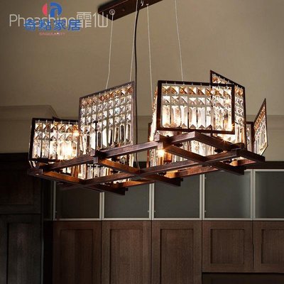 現貨-美式復古餐廳客廳異形燈具loft藝術創意酒吧鐵藝密室氣氛吊燈燈具-簡約