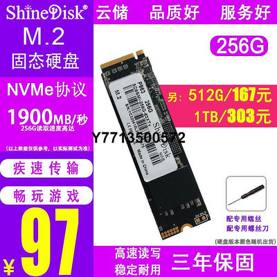 ShineDisk云儲256G固態硬碟m.2筆電1TB ssd 桌機NVMe協議pcie