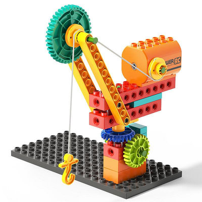 【】程式設計積木玩具男孩兒童益智拼裝機械齒輪電動科教機器人大顆粒費樂