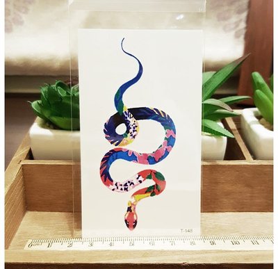 【萌古屋】花蛇 - 男女防水紋身貼紙刺青貼紙 T-148