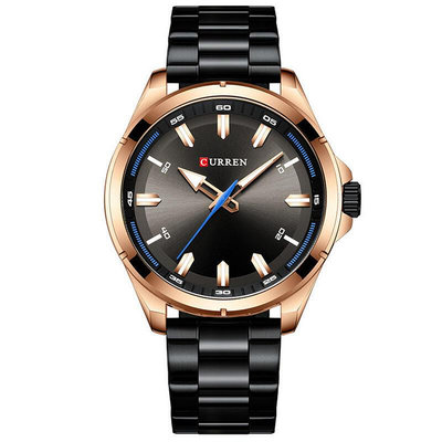 卡瑞恩CURREN8320男士鋼帶休閒石英腕錶防水手錶男士鋼帶手錶