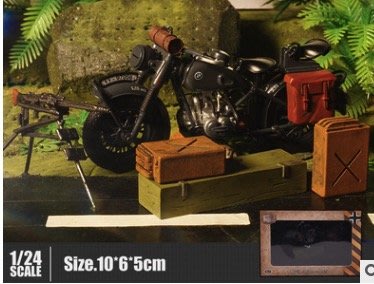 「車苑模型」1:24 1939-1945二戰經典摩托車 BMW R75 古典摩托車
