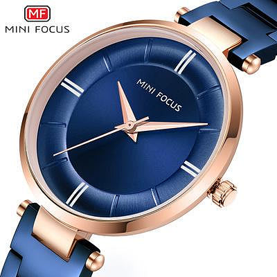 現貨女士手錶腕錶MINI FOCUS新款簡潔時尚鋼帶石英女錶日本機芯防水女士石英手錶