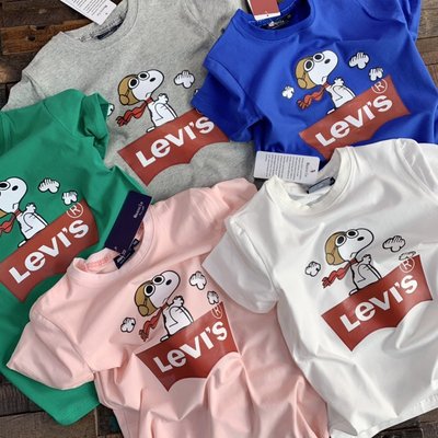 現貨熱銷-Levi's李維斯男女童短袖t恤夏裝中大童純棉半袖洋氣童裝上衣