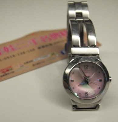 ♥♥娃娃二手名牌精品♥♥ CITIZEN-圓形 粉色 貝殼 表面 手錶~特價1680