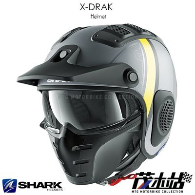 ❖茂木站 MTG❖ SHARK X-DRAK 3/4罩 安全帽 內襯可拆 眼鏡溝。Terrence Mat 消光灰灰黃