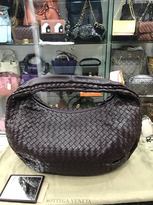 Bottega Veneta BV 深咖啡色和尚經典羊皮編織肩背包