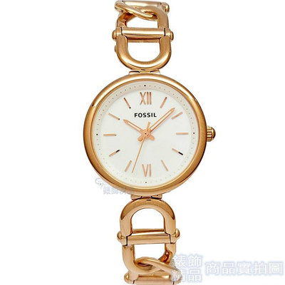 FOSSIL ES5273手錶 銀白面 玫瑰金色 可拆式不鏽鋼 手鍊 女錶【錶飾精品】