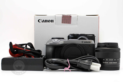 【高雄青蘋果3C】CANON EOS M6 Mark II +15-45MM F3.5-6.3 3250萬 4K 銀 二手相機 #88814