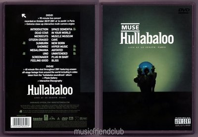 音樂居士新店#Muse Hullabaloo Live At The Zenith Paris (2) DVD