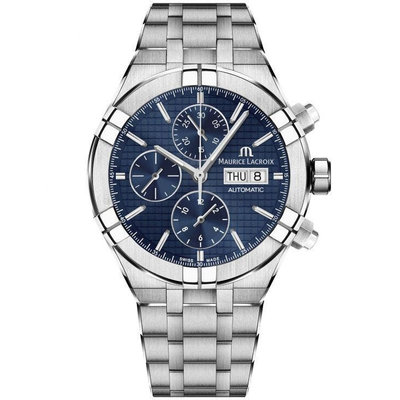 MAURICE LACROIX AI6038-SS002-430-1 艾美錶 機械錶 44mm 計時 藍色面盤