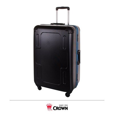 【Chu Mai】CROWN C-F2501 十字彩框拉桿箱 行李箱 旅行箱 -黑色籃框(27吋行李箱)